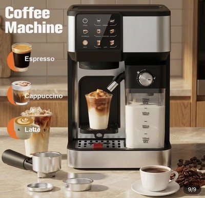 Touchscreen 20 Bar Dual Boiler Espressomaschine mit automatischem Milchaufschäumer