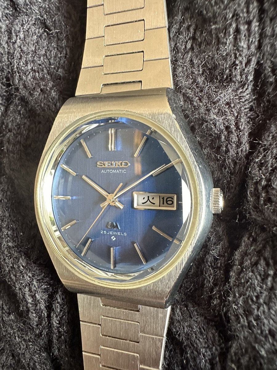 4 Excellent SEIKO LORD MATIC 5606-8100 Faceted Crystal Kanji JAPAN
