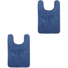 2pcs Simple U Shape Toilet Feet Cushion Bathroom Toilet Ground Mat Toilet Floor