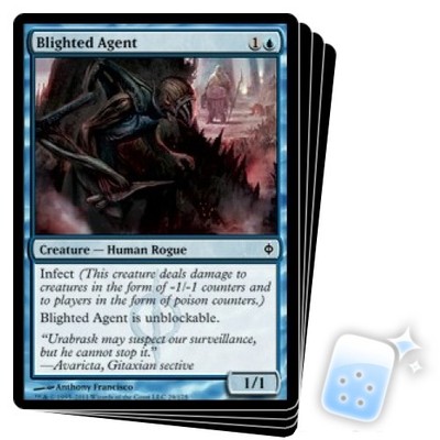 BLIGHTED AGENT X4 New Phyrexia NPH Magic MTG MINT CARD