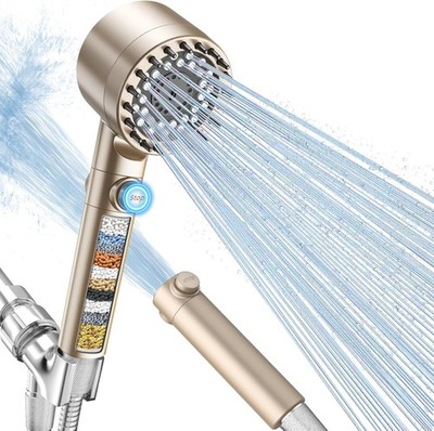 Filtered Shower Head with Handheld, High Pressure 4 Spray Showerhead with Filter