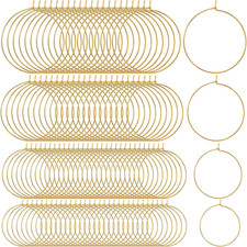 120PCS Earring Beading Hoops for Jewelry Making, 4 Sizes Gold Plated Hoop Earrin