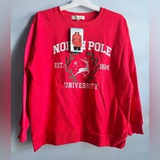 State of Mine Women's Red Holiday Sweatshirt Size Large