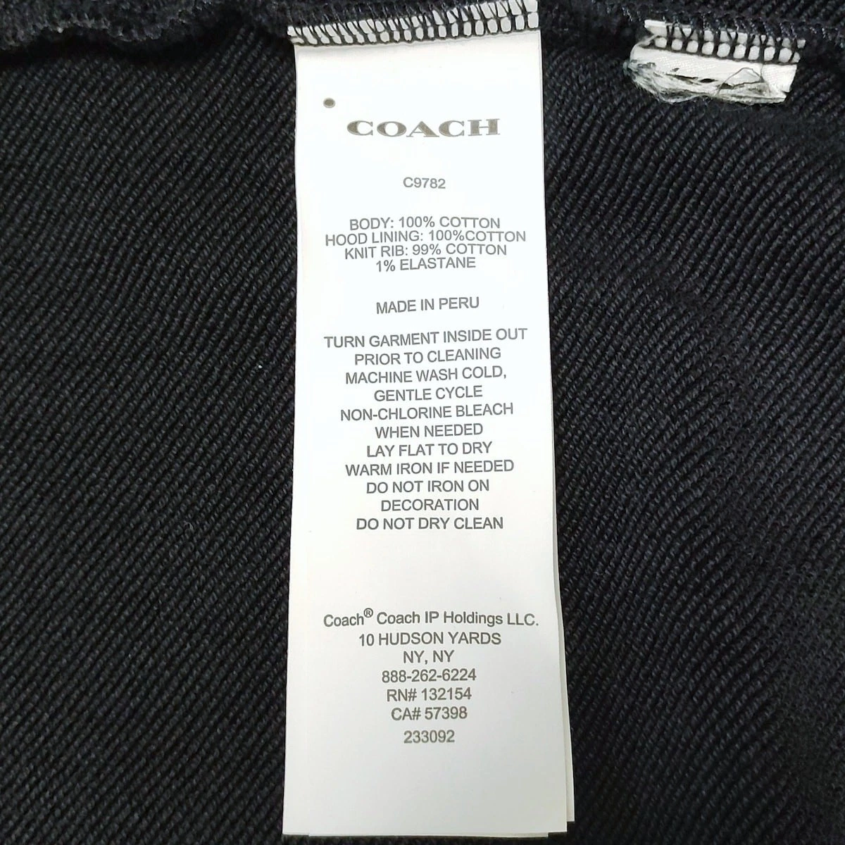 Abito con cappuccio originale COACH Essential C9782 bianco navy scuro abito donna