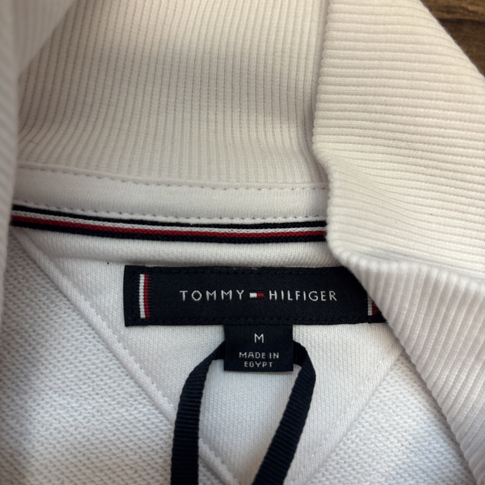 Tommy  Hilfiger Track ZipUp Jacket Men’s Medium NWT White/Blue Stripe Longsleeve image 4