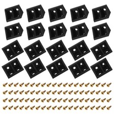 50 Pcs 90 Degree Plastic Corner Braces Right Angle Brackets w Screw for Cabinets