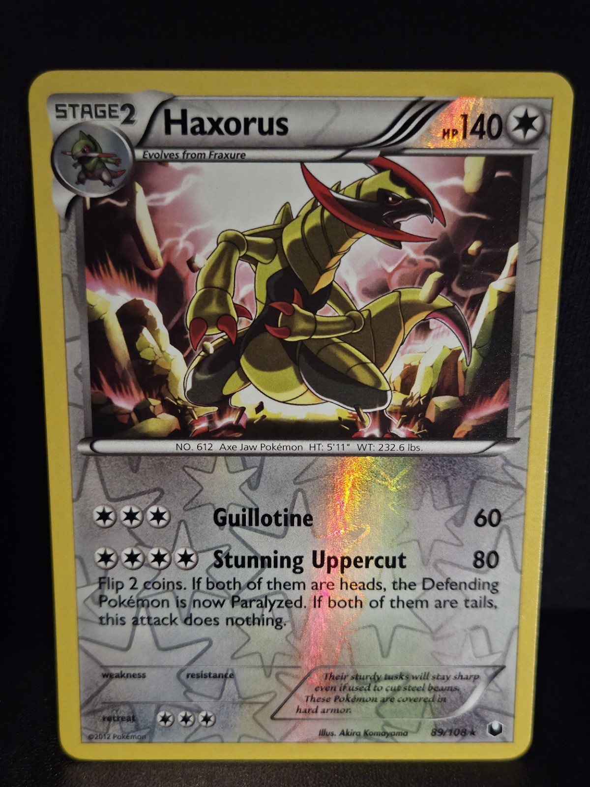 Pokemon Haxorus 89/108 Dark Explorers Reverse Holo NM