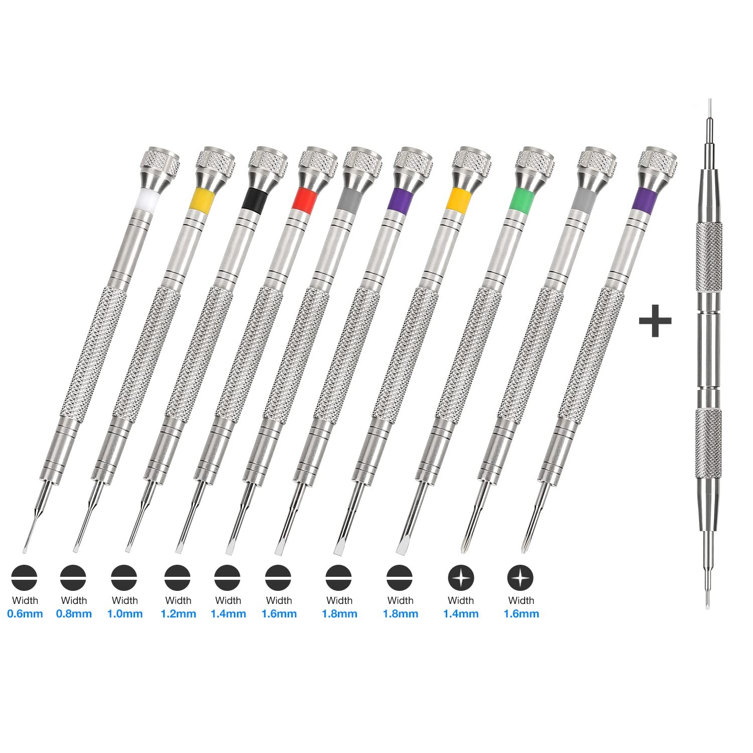 Watchmaker Spring Set 10PCS Watchmaker Screwdriver Set + Spring Bar Tool Repair Kit