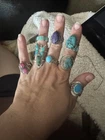 Lot Of 9 Sterling silver Rings. Some New, Some Vintage , Some native, Southwest