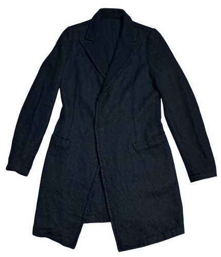 Y's Yohji Yamamoto YP-J01-106 Wool Felted Long Jacket Black Size 2