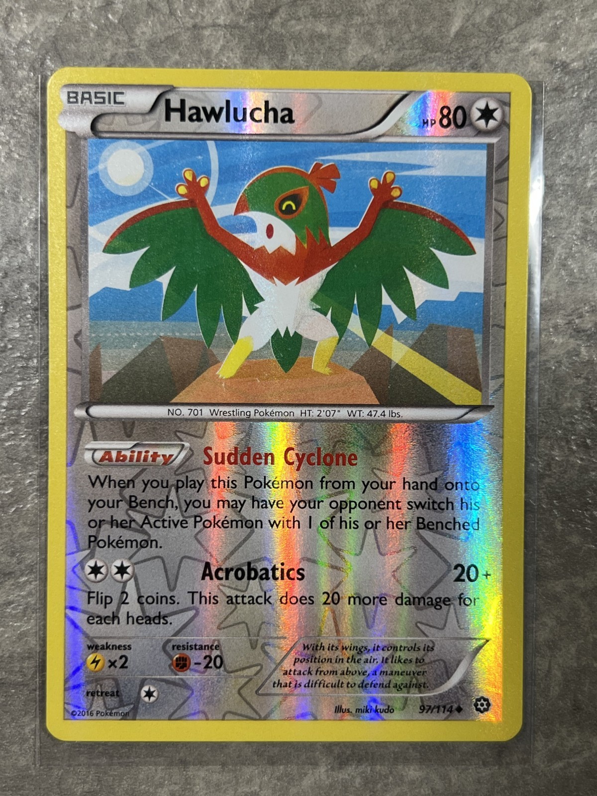 Hawlucha 97/114 Pokemon TCG XY-Steam Siege 2016 Reverse Holo (Near Mint)