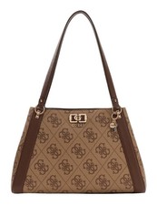 GUESS Karnilla Logo Girlfriend Carryall Latte Logo / Brown