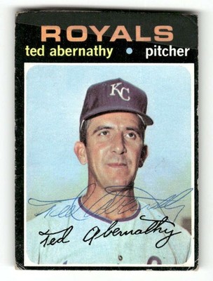 1971 Topps  #187 Ted Abernathy signed autograph  ballpoint EAA1 BXCP71