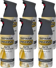Rust-Oleum 6PK Universal All Surface Spray Paint, 12 oz, Matte Farmhouse Slate B