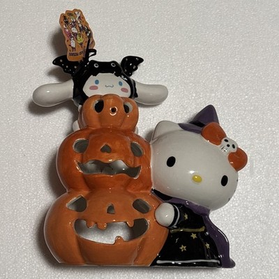 Blue Sky Clayworks Hello Kitty & Cinnmoroll Halloween Pumpkins Tea Light Holder 