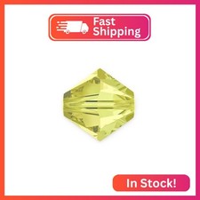 200pcs Real Preciosa 4mm Small Faceted Bicone Crystal Beads Jonquil Yellow Compa