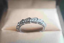New/BuIgarl18KSerpenti/VIPER ring White gold diamond ring 7