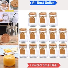 Glass Favor Jars 30 Pack 3.4 oz Small Glass Bottles with Cork Lids for Wedding