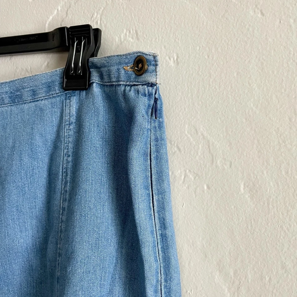 复古 90 年代 y2k JM 系列 10 码牛仔裙 - 修身喇叭 100% 棉及膝 — 第 2/4 张图片