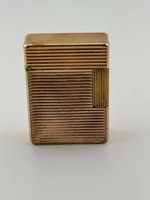 ST Dupont Gas Lighter - Lines Pattern - Gold Plated - Working