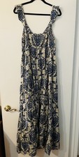 Shein Curve NWOT Women's Floral Blue & Grey Maxi Dress Sz 1XL