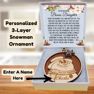 Bonus Daughter Gift, Handmade 3-Layer Wooden Ornament: From The Moment You Came