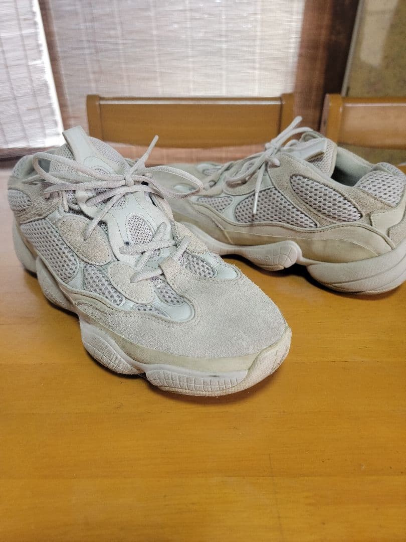Adidas Yeezy 500 Blush Gray Suede Mesh Sneakers Thick Sole Used thumbnail 3