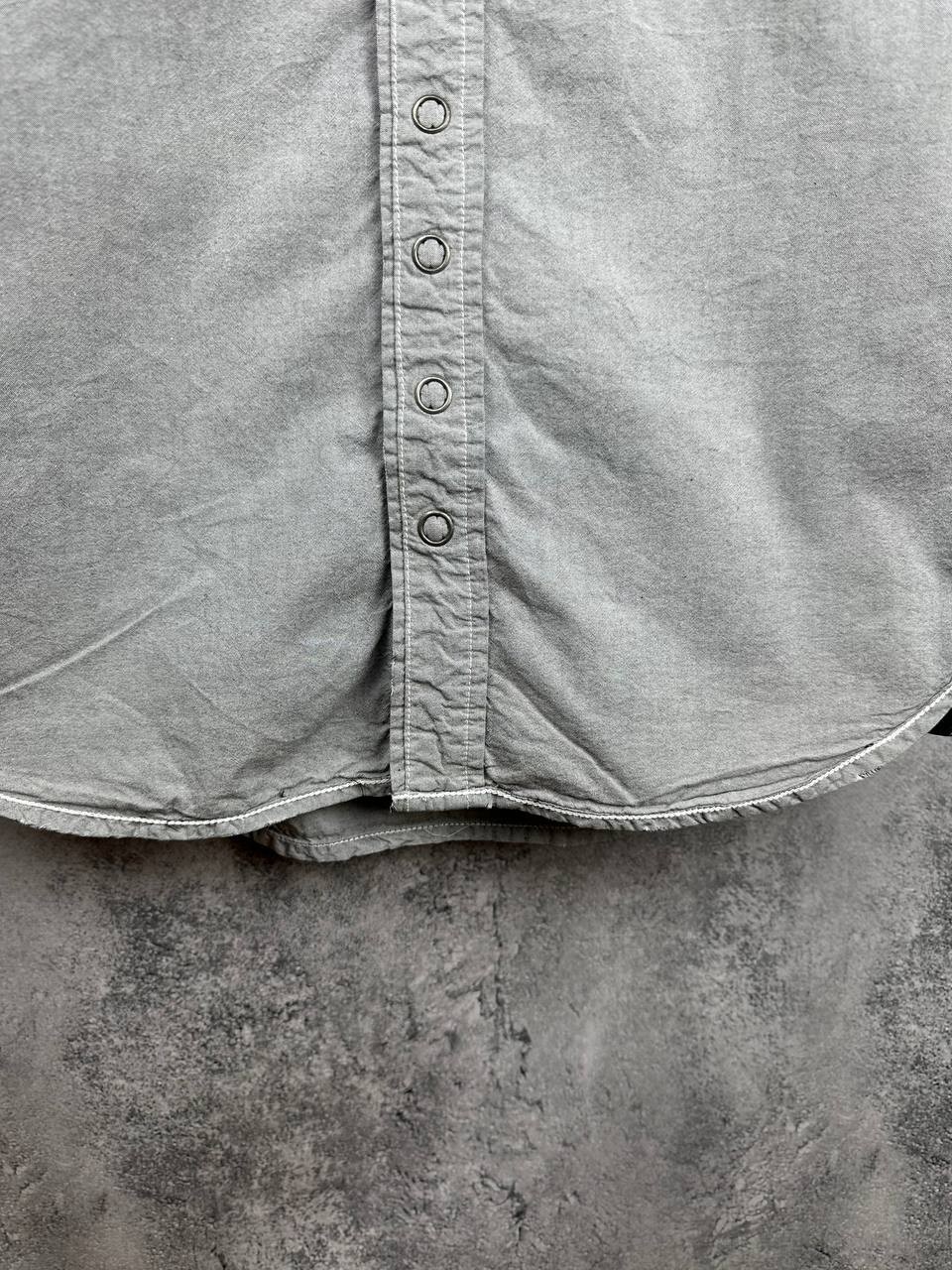 Diesel Rising Sun S/S Vintage Utility Shirt Grey Distressed Pockets Men's Size S