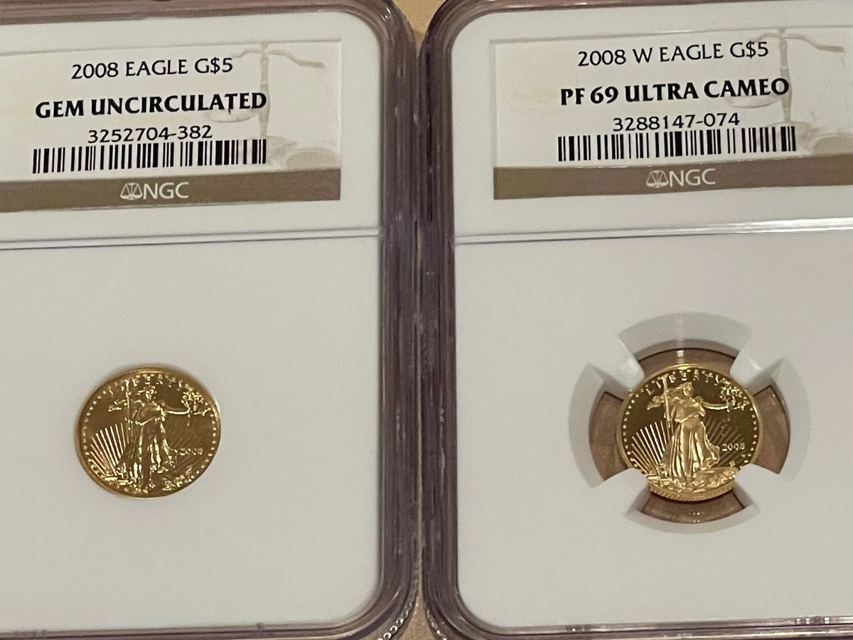 American Eagle 1/10 oz Precious Metal Content per Unit 2008 Gold