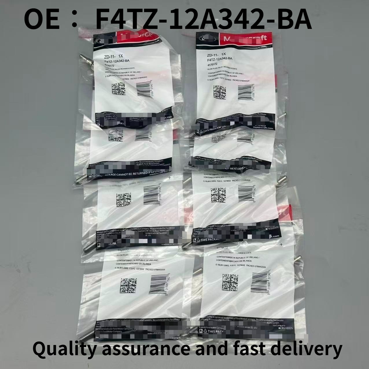 19942003 7.3L Powerstroke Glow Plugs Set 8 OEM Motorcraft ZD-30 /F4TZ-12A342-BA