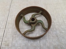 VTG CAST IRON CURVED SPOKE FLAT BELT PULLEY LINE SHAFT HIT MISS ENGINE 10x3x1