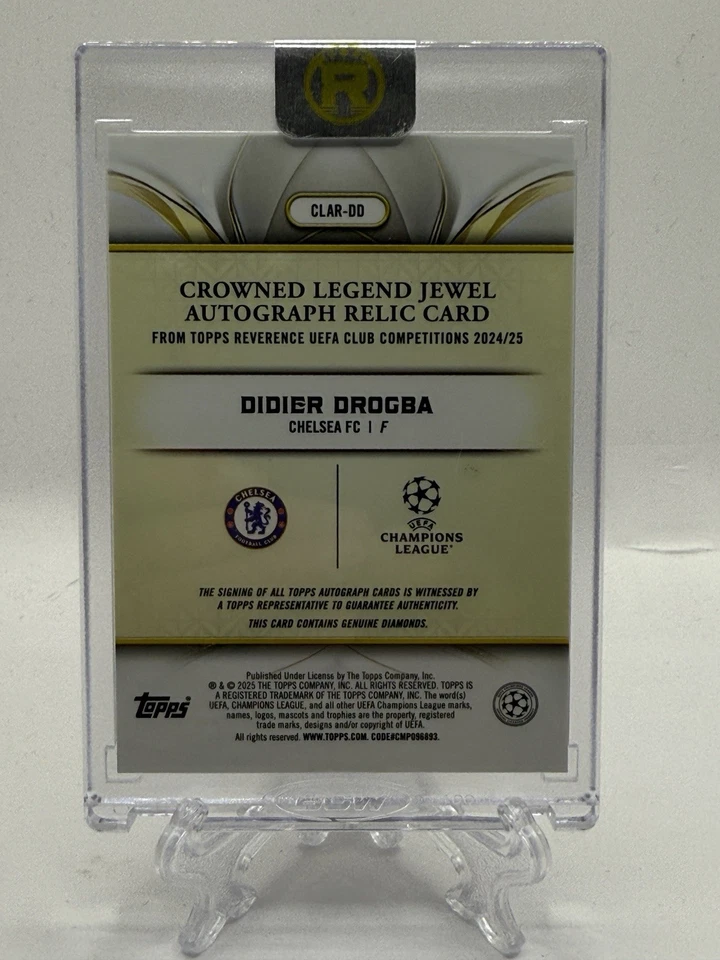 2024-25 Topps Reverence UEFA Didier Drogba Crowned Auto Jewel Diamond Purple /50 - Image 2 of 2