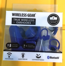 New in Box Wireless Gear true wireless ear hooks Blue