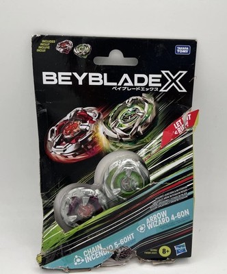 Beyblade X Chain Incendio 5-60HT and Arrow Wizard 4-60N Dual Pack Set Sealed New