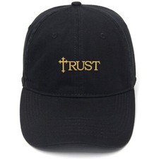 Embroidery Hat Cotton Embroidered Casual Men's Baseball Cap Trust Cross