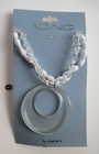 P3 16" double strand white bead large retro pendant Necklace claire's jewelry