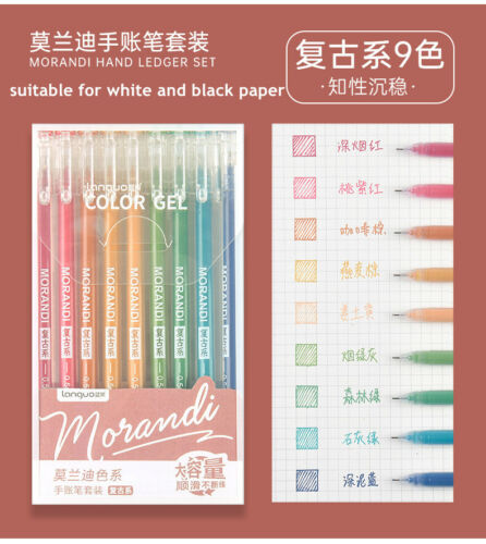 Morandi Colors Gel Ink Markers Pen Highlighter Journal Drawing School Supplies - Picture 9 of 10