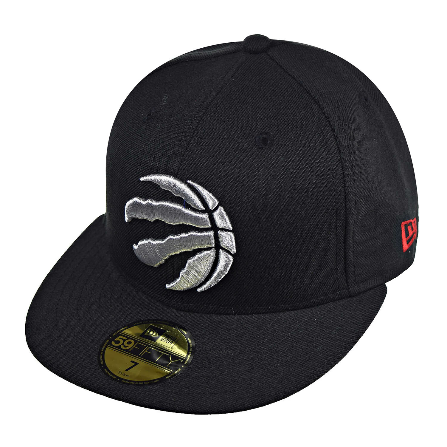 Мужская приталенная кепка New Era Toronto Raptors Classic Wool NBA 59 Fifty Черный-серебристый