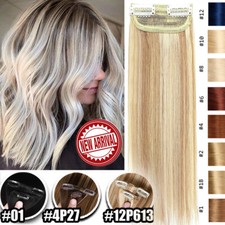 100 Human Hair Clip In Real Remy Hair Extensions Topper Short Pad Mini Piece