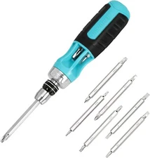 DURATECH 12-in-1 Ratcheting Screwdriver Set Multi-bit Short Screwdriver 4"/6"