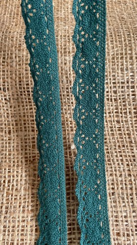 10/1 meter Best Quality Pure Cotton Crochet Lace Trim DEEP JUNGLE GREEN 1.8CM - Picture 3 of 3