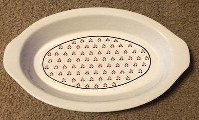 Vintage Japan Northland Cherry Tart Casserole Dish 10.5 x6.5 