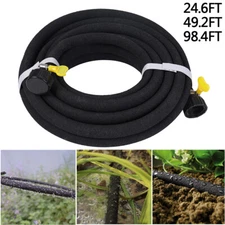 1/2in  Flexible Porous Drip Line Irrigation Hydroponics Soaker Hose 25/50/98FT