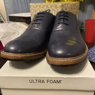 PERRY ELLIS Jess Portfolio Dress Shoe Oxford Navy Leather  display picture 1