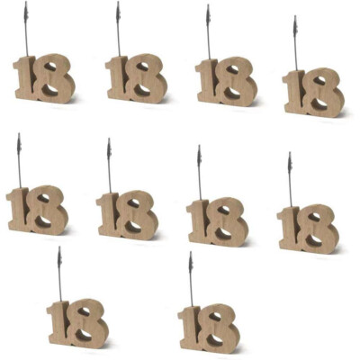 Segnaposto In Legno Per 18 Anni - 10 Pezzi Con Clip Per Foto O Biglietti, Ideale Per Compleanni E Feste - Foto 2