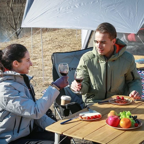 Timber Ridge Folding Aluminium Camping Table w/ Carry Bag 6 People Adjustable - Picture 6 of 11