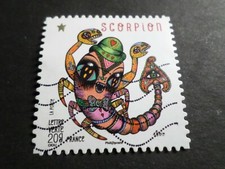 FRANCE 2014, timbre 948 AUTOADHESIF, ASTROLOGIE SCORPION, ZODIAC STAMP, oblitéré