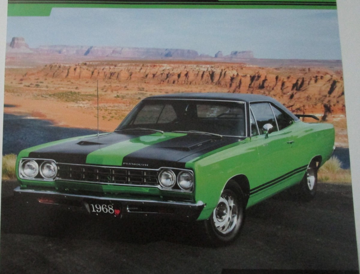 1968 Plymouth Road Runner 383 ht car print (green & black) | eBay