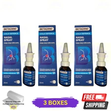 3 X BETADINE Adult Cold Defence Nasal Spray 20ml Helps Stop Cold Early FREE SHIP