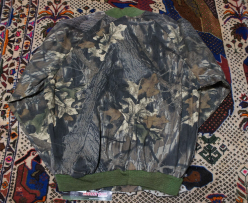 NWT Vintage Mossy Oak Bomber Jacket Hunting XL Outdoor USA Snap Button - Picture 2 of 7